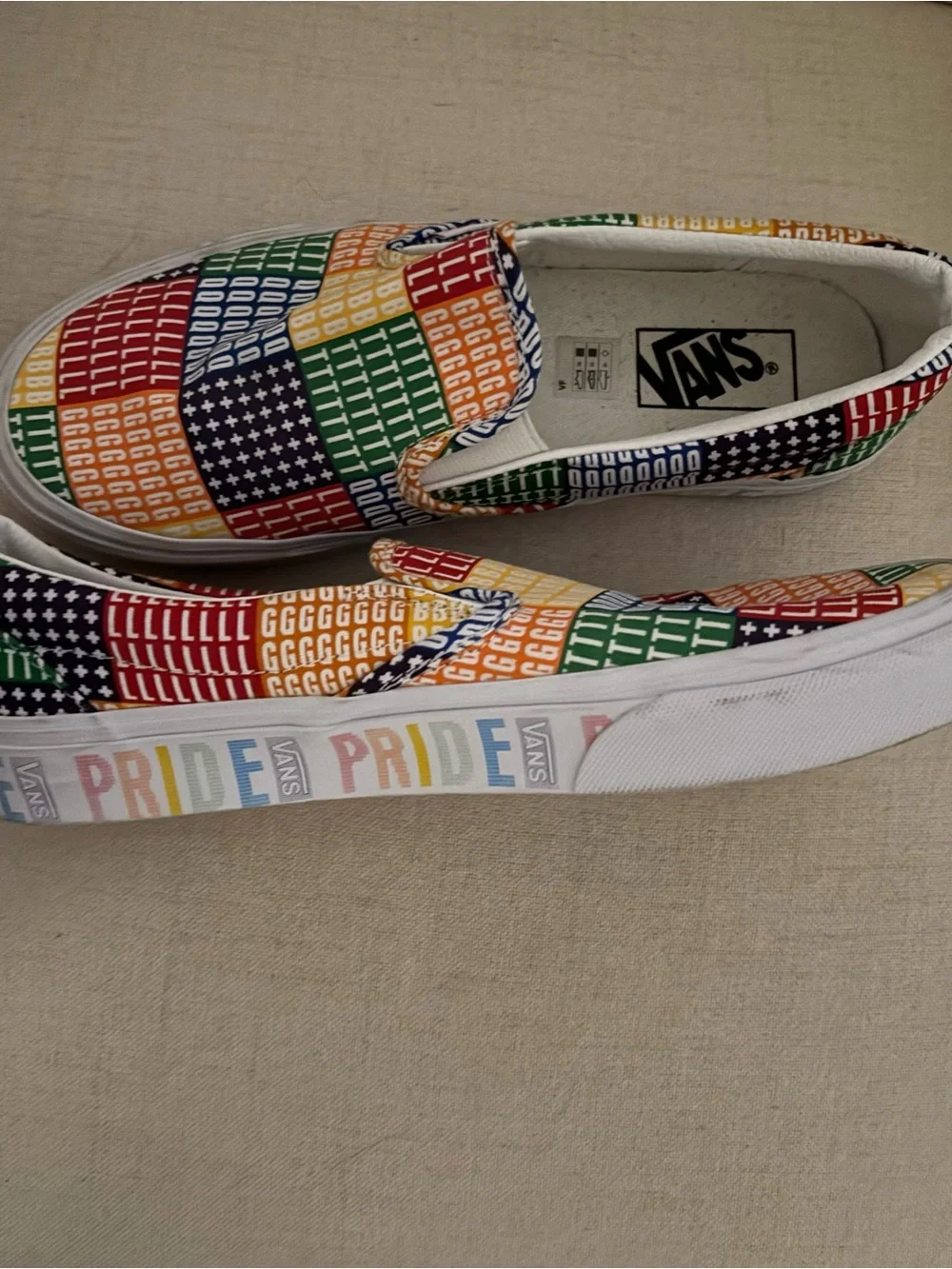 Vans Adult Unisex Slip-On Pride Rainbow Checkerboard Shoes